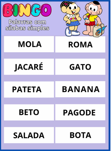 bingo palavras simples pdf imprimir 13