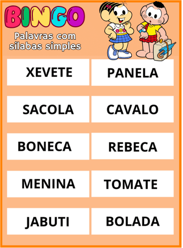 bingo palavras simples pdf imprimir 16