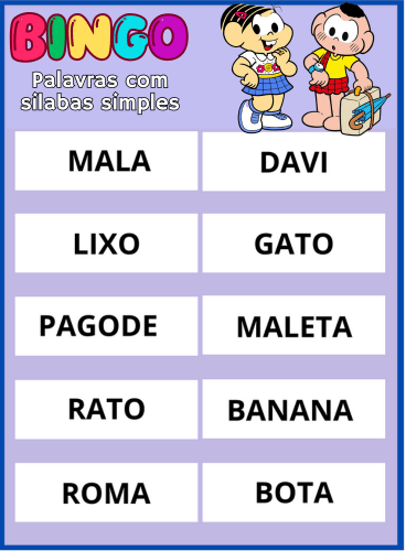 bingo palavras simples pdf imprimir 17