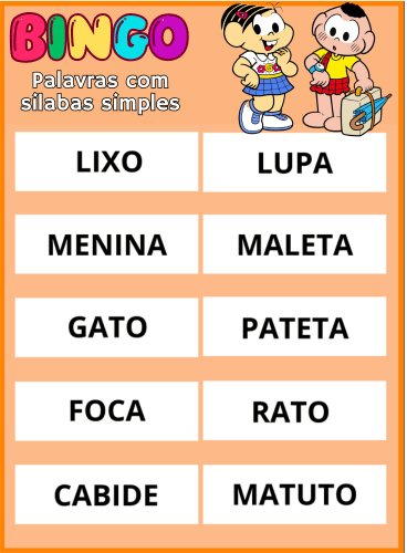 bingo palavras simples pdf imprimir 18