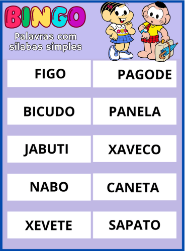 bingo palavras simples pdf imprimir 19