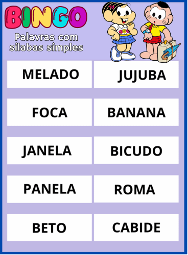 bingo palavras simples pdf imprimir 2