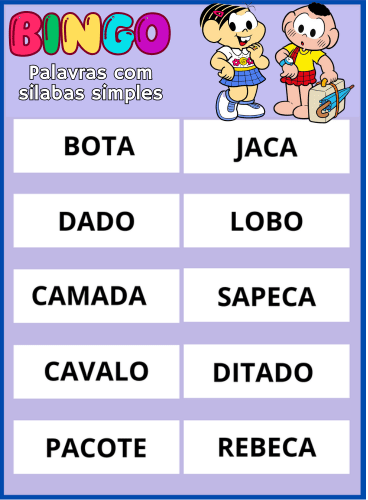 bingo palavras simples pdf imprimir 21