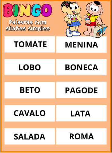 bingo palavras simples pdf imprimir 22