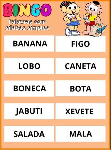 bingo palavras simples pdf imprimir 26