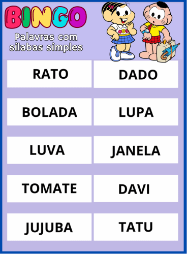 bingo palavras simples pdf imprimir 27