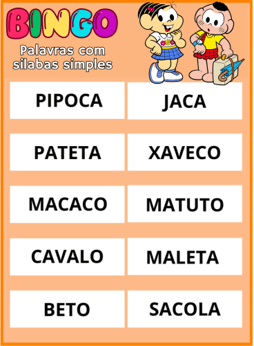 bingo palavras simples pdf imprimir 3