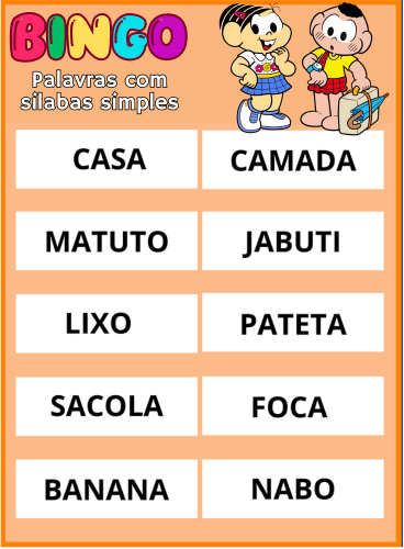 bingo palavras simples pdf imprimir 32