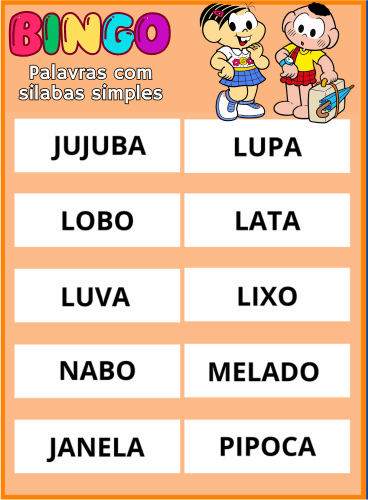 bingo palavras simples pdf imprimir 40