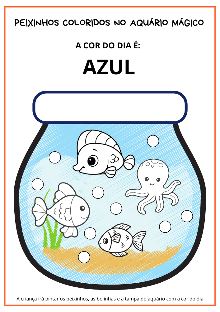 Atividades Cores Educação Infantil: Baixe Grátis o Aquário das Cores! 11 atividade com cores azul educação infantil