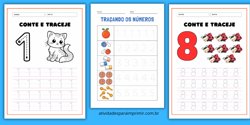 Números Pontilhados Para Imprimir: Atividades Educativas 2 Números pontilhados imprimir PDF gratuito