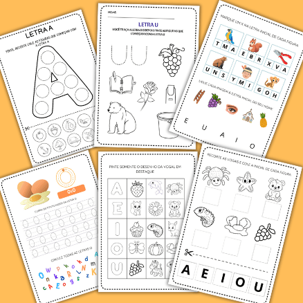 20 ATIVIDADES COM VOGAIS PARA IMPRIMIR