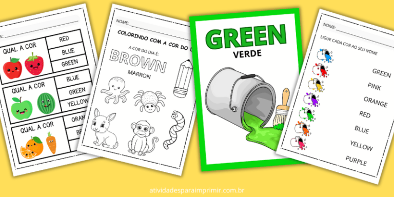 Cores em inglês 30 atividades para imprimir pdf completo