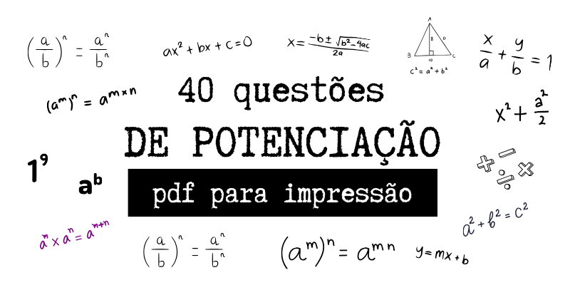 40 questões de potenciação em pdf para imprimir 1 40 questões de potenciação pdf imprimir grátis