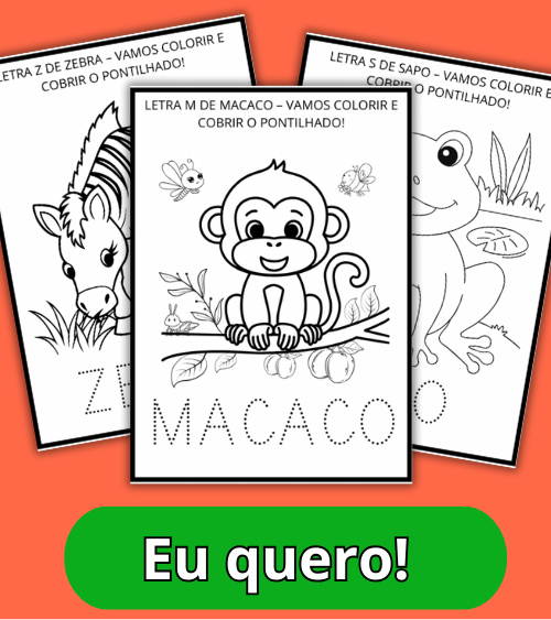 Alfabeto ilustrado para colorir e imprimir