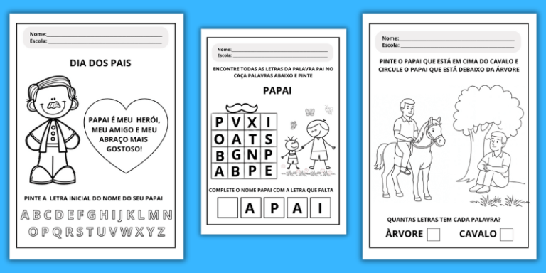 Atividades Dia dos Pais PDF para imprimir educação infantil