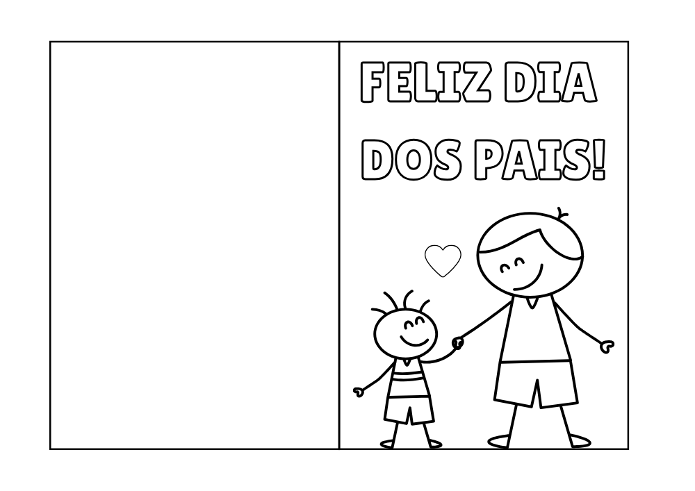 Cartão Dia dos Pais Educação Infantil para Imprimir – Modelos Grátis e Criativos 5 cartão dia dos pais para colorir pronto para imprimir pdf