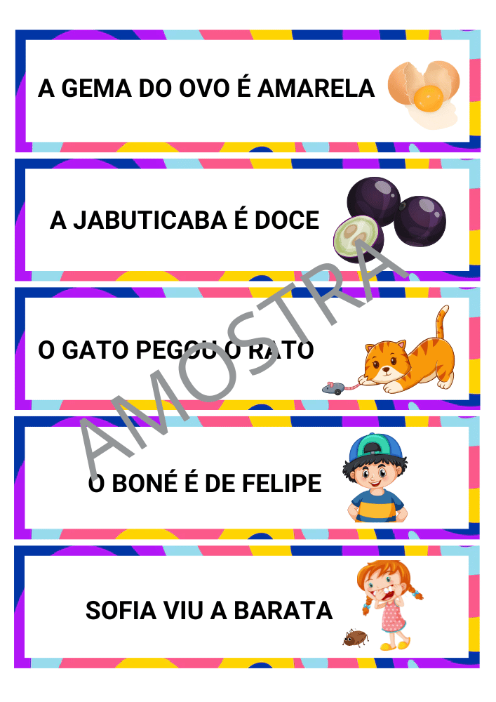 frases silabas simples colorida