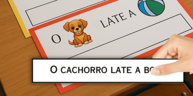 Formar frases com palavras e imagens para imprimir e opção de pdf para baixar