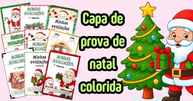 Capa de prova de natal colorida para imprimir 4º bimestre