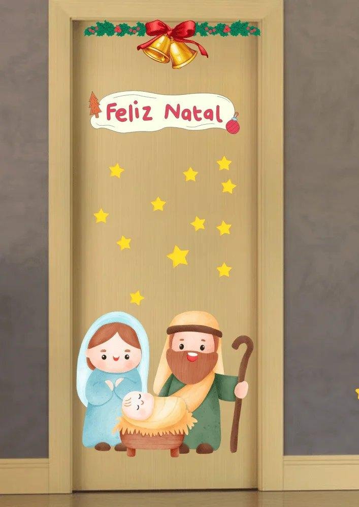 painel natal porta anjo menina natalina ilustrada 15