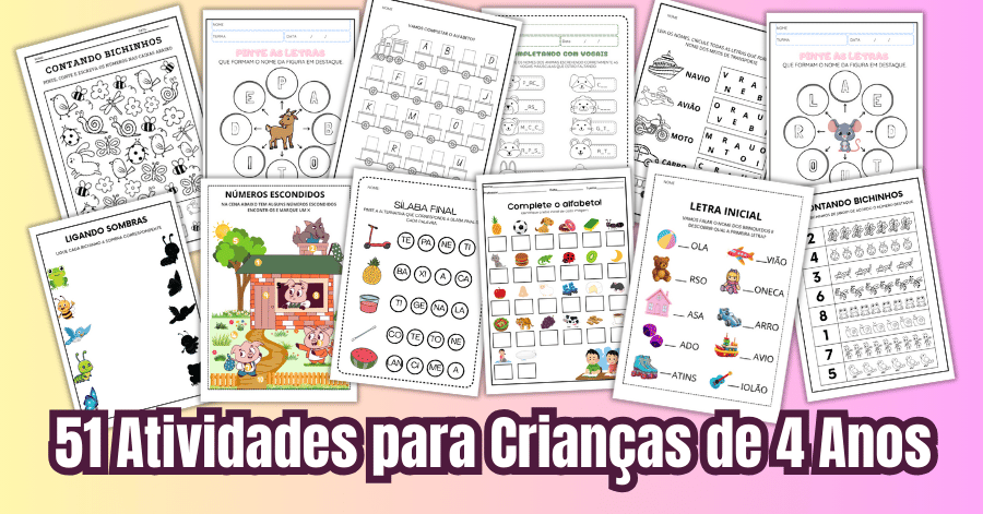 51 Atividades para Crianças de 4 Anos