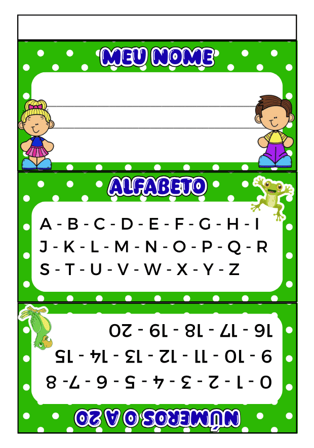 Crachá de mesa para imprimir - 11 modelos diferentes 8 Crachá de mesa educação infantil para imprimir cor verde bolinhas