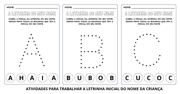 Atividades com a Letra Inicial do Nome para Imprimir