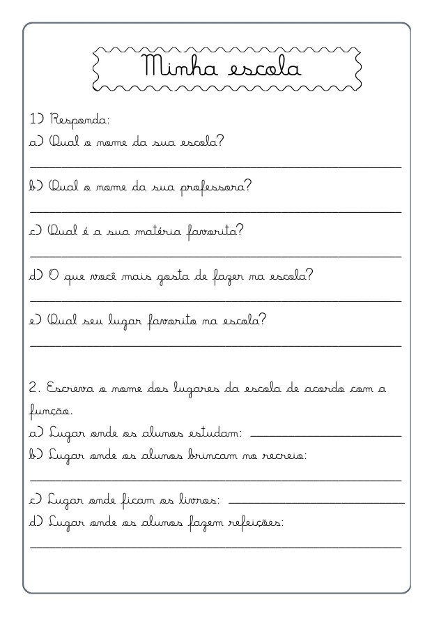 atividades dia da escola 3º ano com ditado recortado