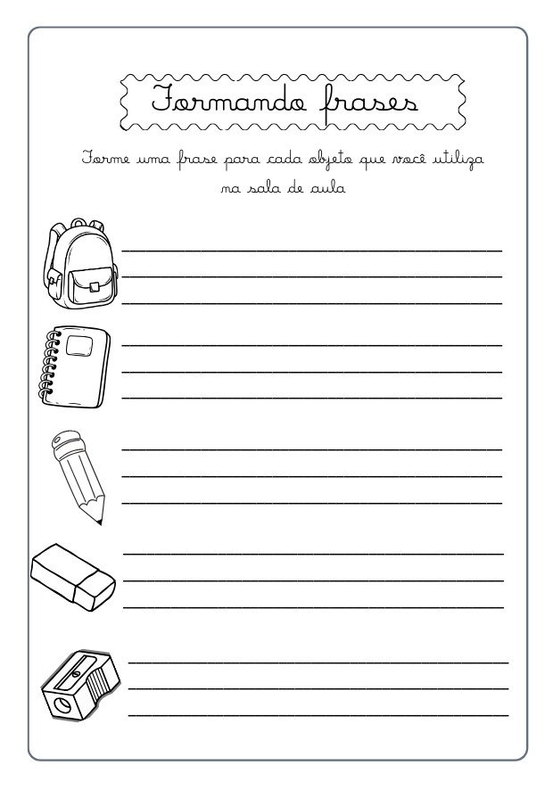 atividades dia da escola 3º ano com frases