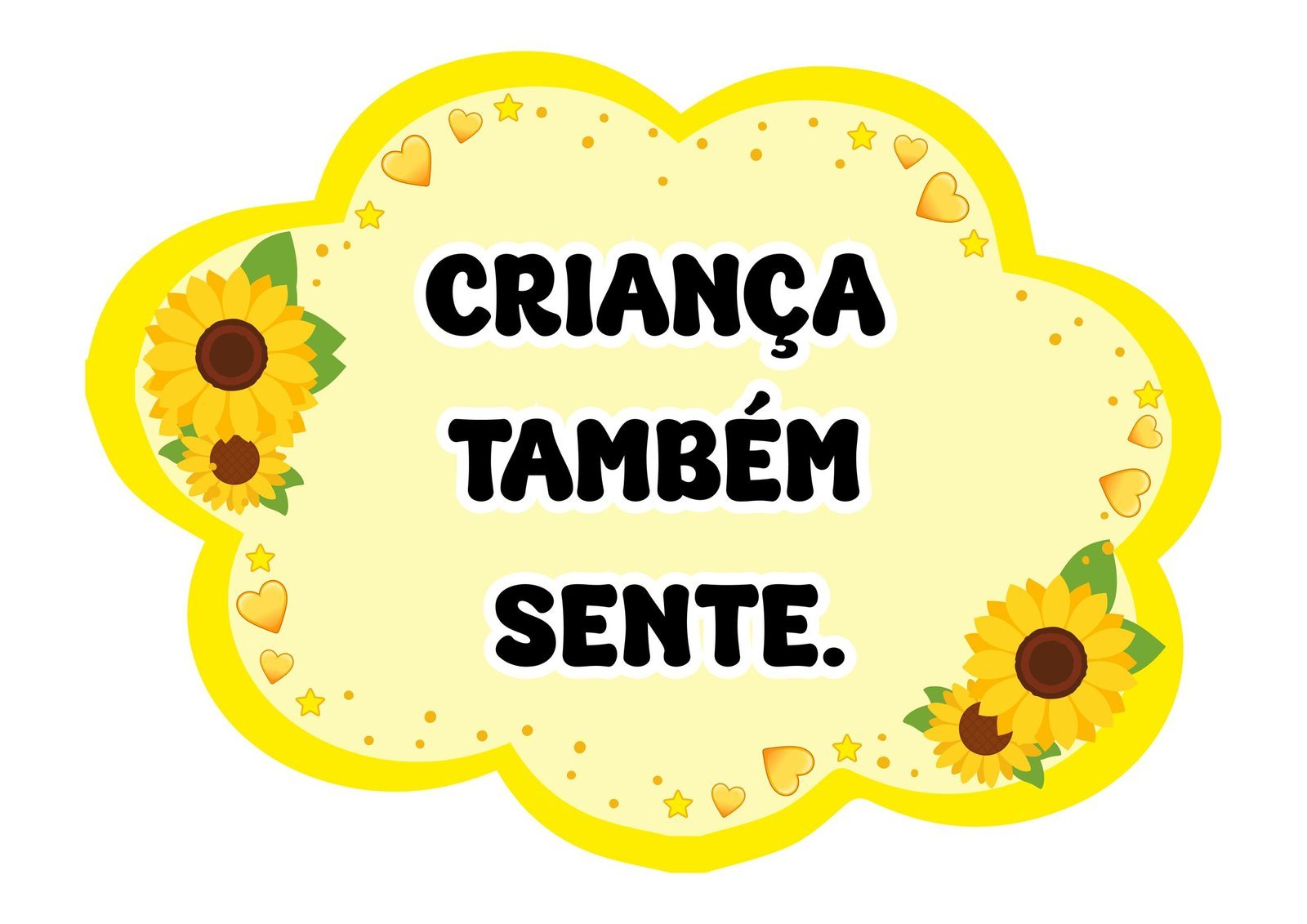 Plaquinhas de Setembro Amarelo com frases de acolhimento para uso escolar - Alfabetizacao
