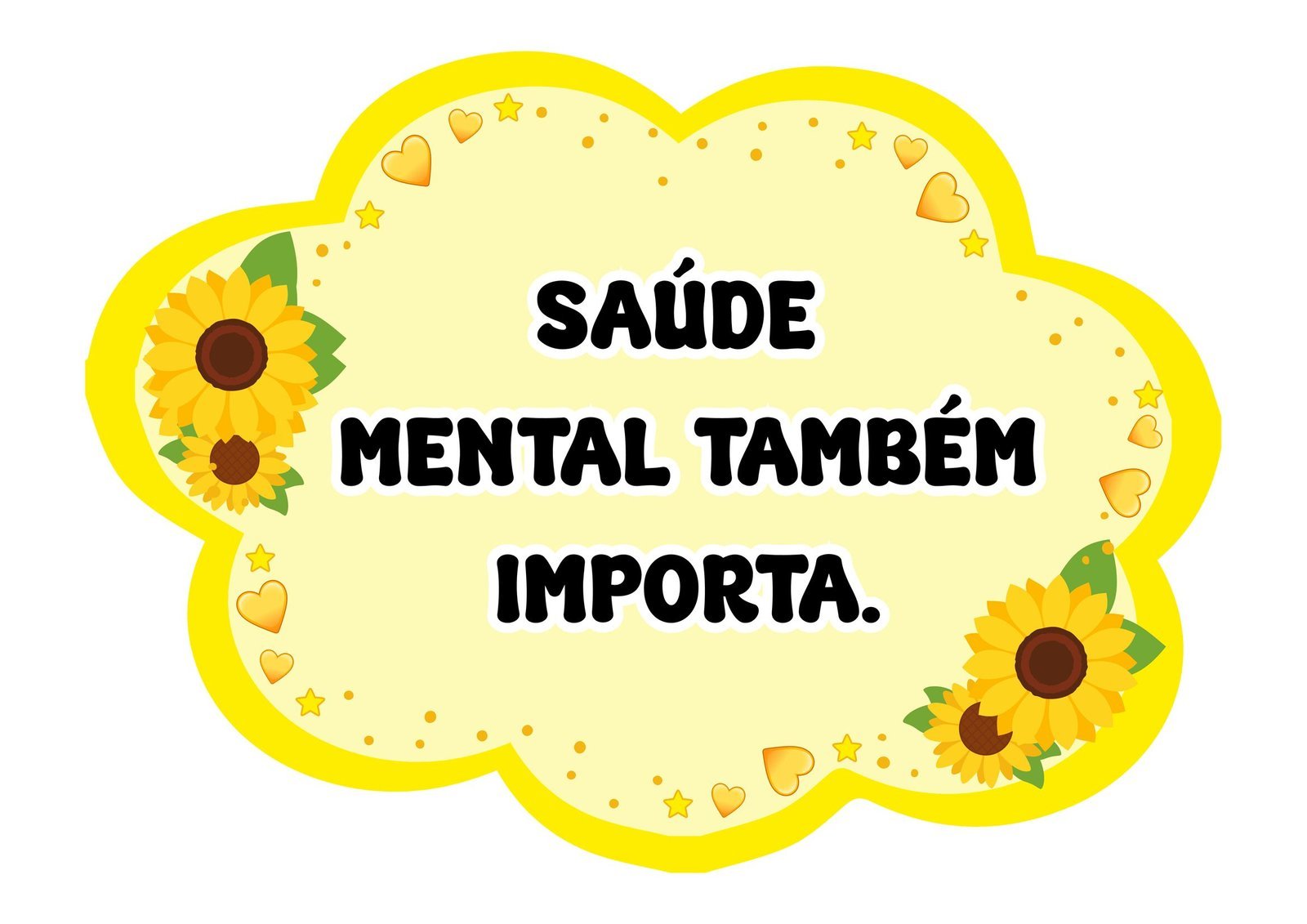 Plaquinhas de Setembro Amarelo com frases de acolhimento para uso escolar - Aula