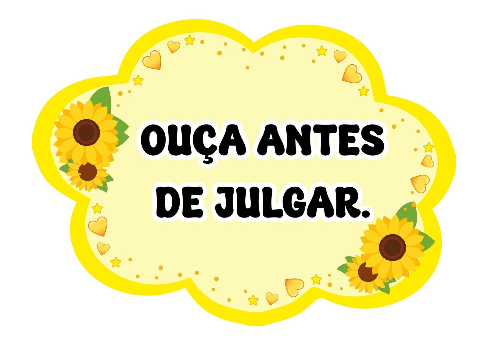 Plaquinhas de Setembro Amarelo com frases de acolhimento para uso escolar - Educacao Infantil