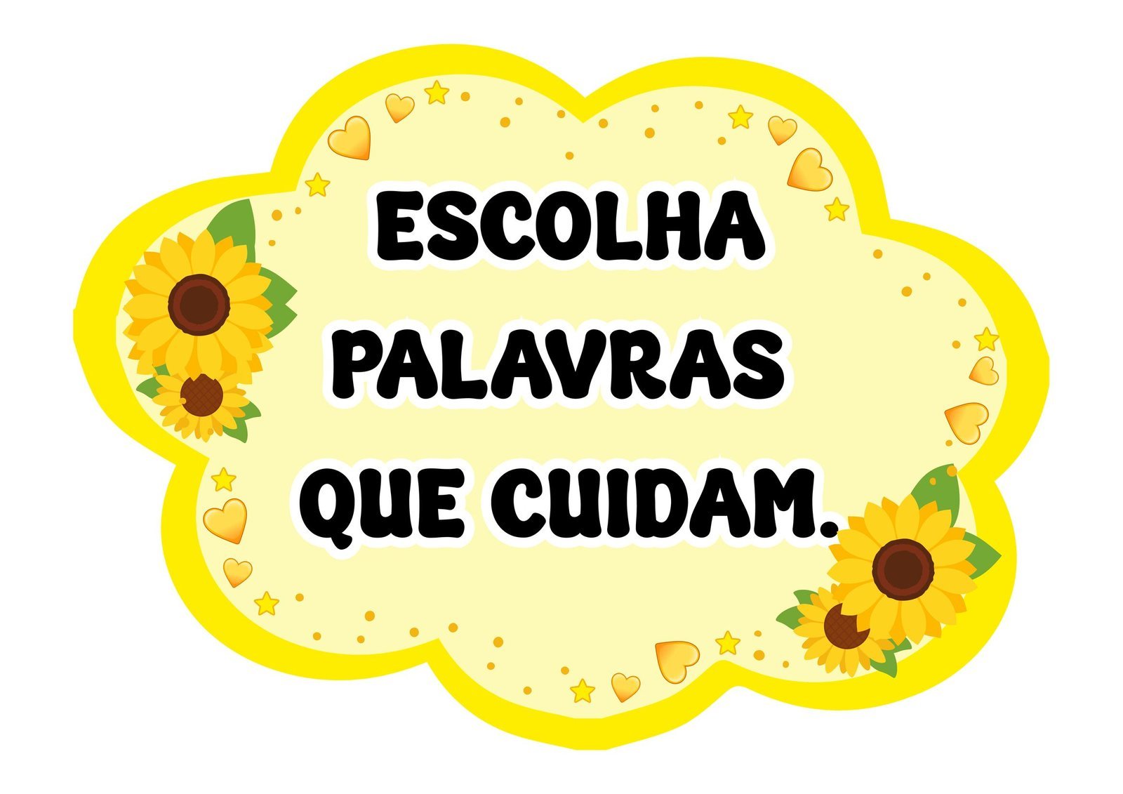 Plaquinhas de Setembro Amarelo com frases de acolhimento para uso escolar - Educativa