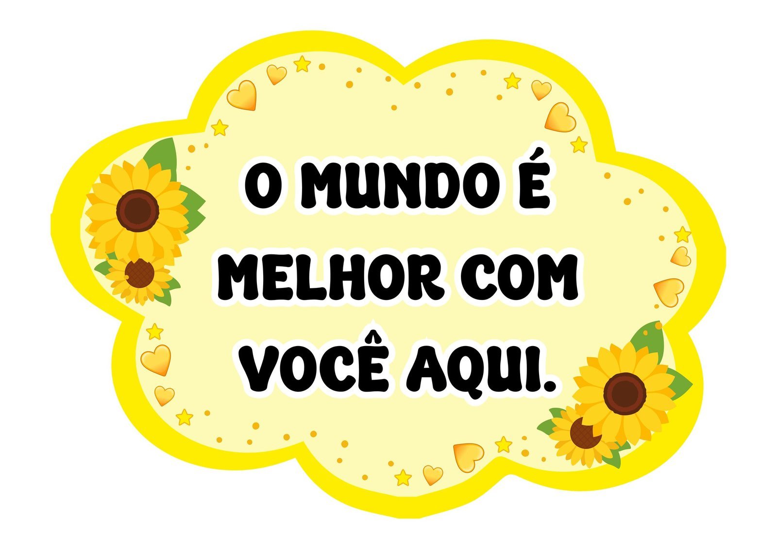 Plaquinhas de Setembro Amarelo com frases de acolhimento para uso escolar - Folha