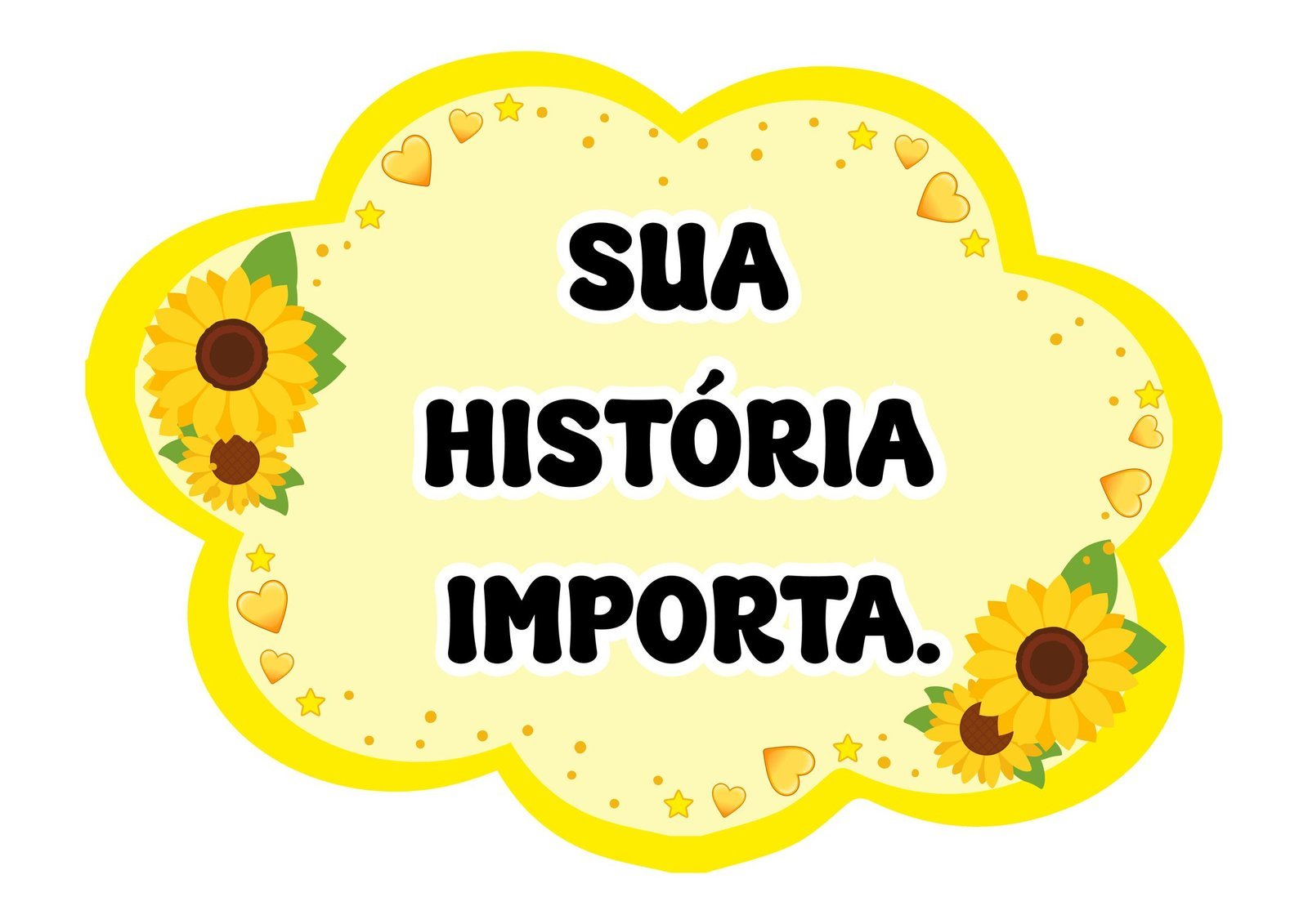 Plaquinhas de Setembro Amarelo com frases de acolhimento para uso escolar - Folha