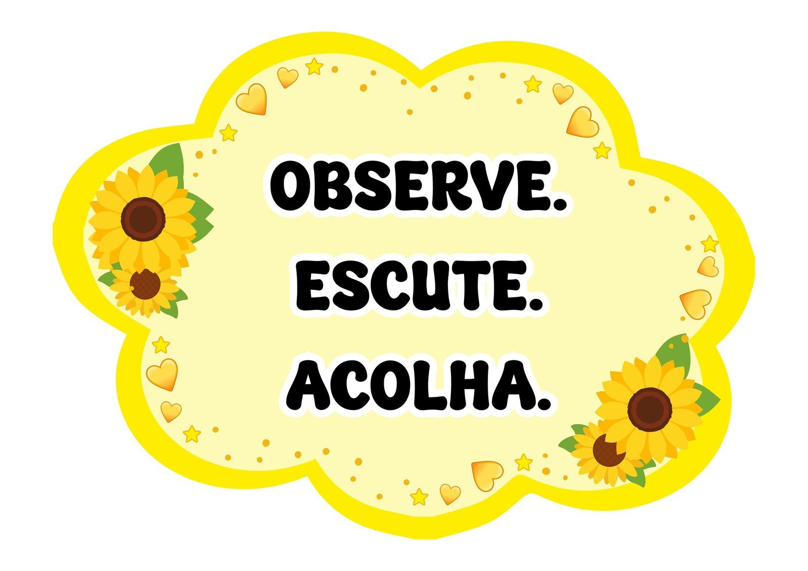 Plaquinhas de Setembro Amarelo com frases de acolhimento para uso escolar - Gratuito