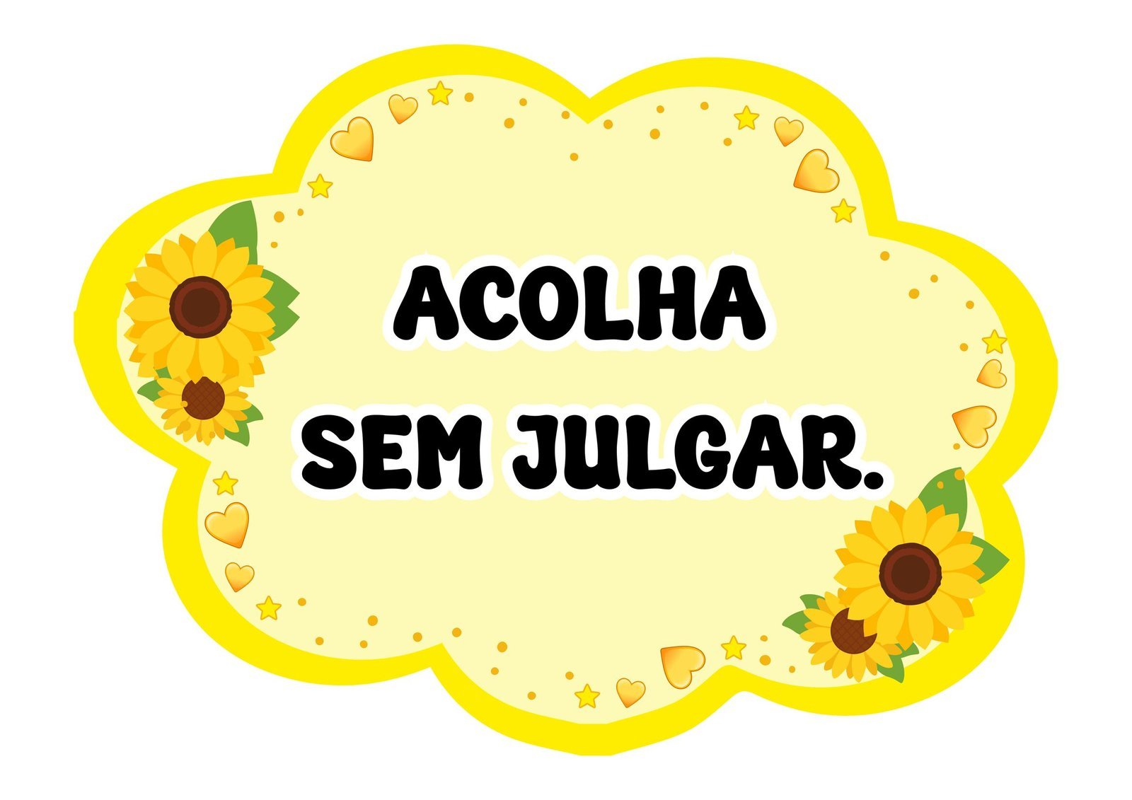 Plaquinhas de Setembro Amarelo com frases de acolhimento para uso escolar - Gratuito