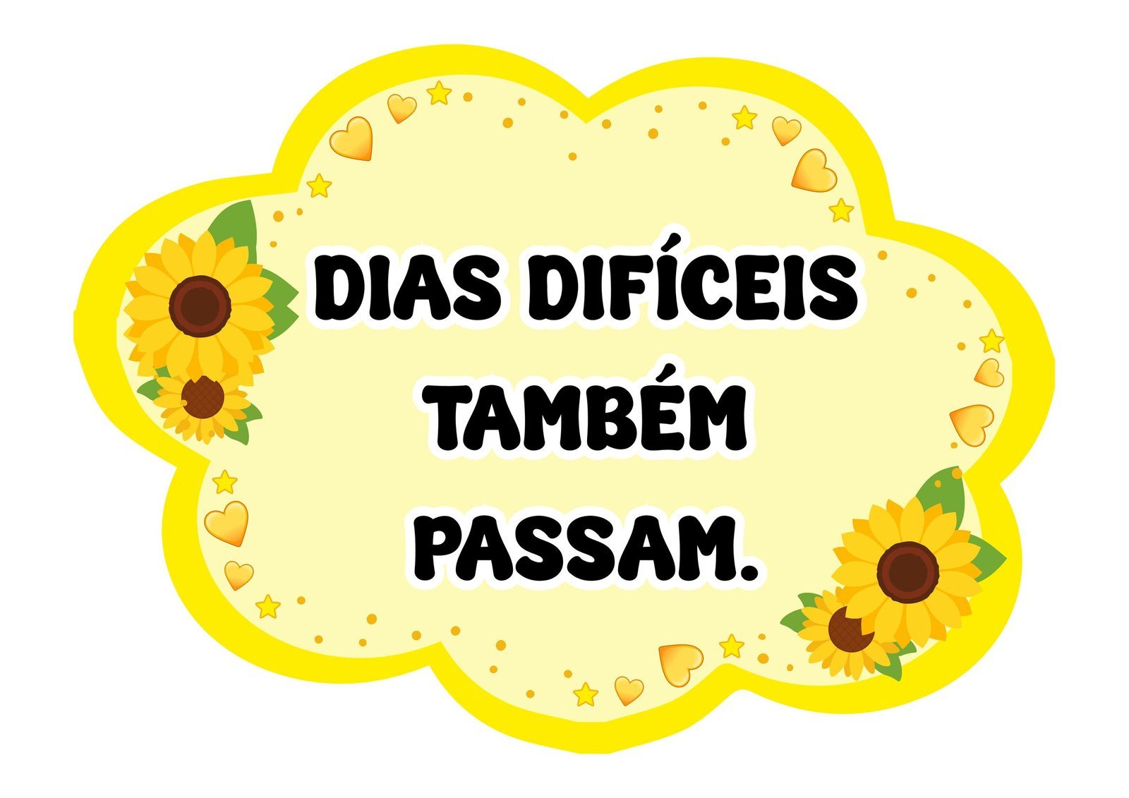 Plaquinhas de Setembro Amarelo com frases de acolhimento para uso escolar - Pedagogico