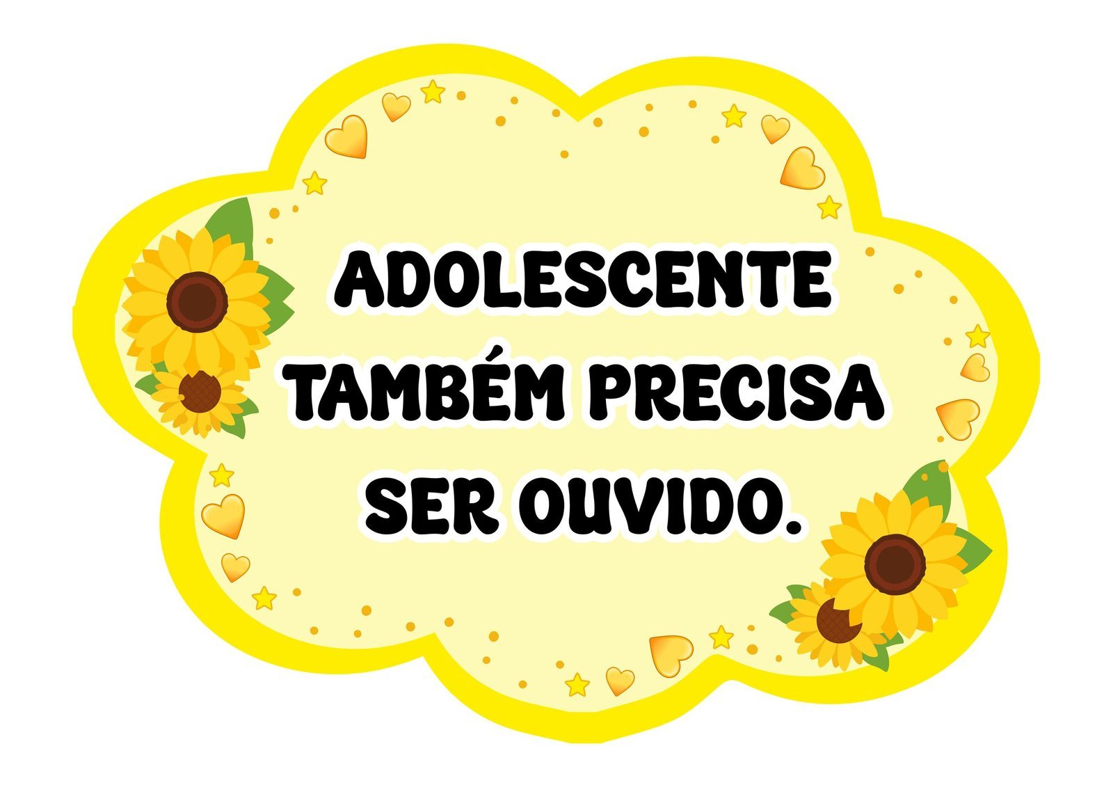 Plaquinhas de Setembro Amarelo com frases de acolhimento para uso escolar - Plaquinhassetembroamareloparaimprimir
