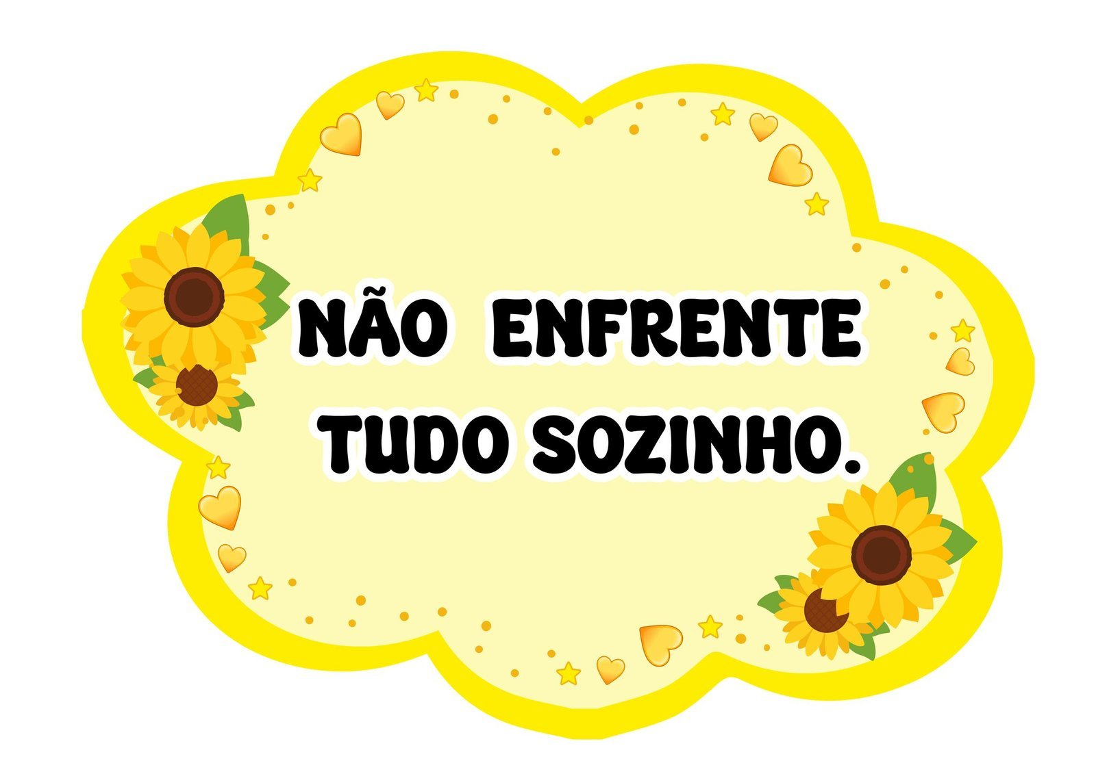 Plaquinhas de Setembro Amarelo com frases de acolhimento para uso escolar - Tarefa Escolar