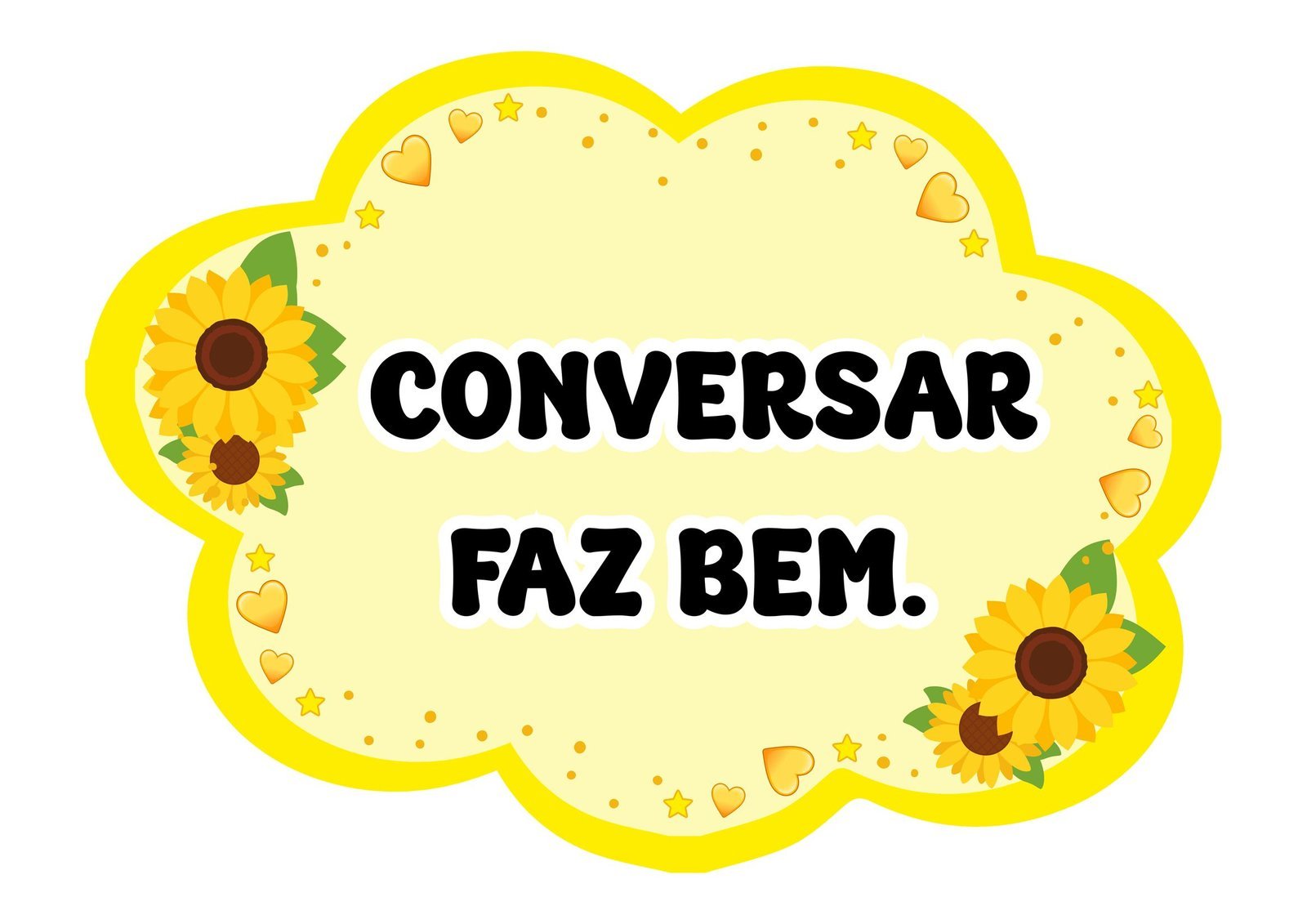 Plaquinhas de Setembro Amarelo com frases de acolhimento para uso escolar - Uso Sala