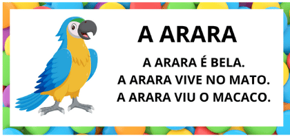 Leitura na Alfabetização: 42 Textos Pequenos para Usar com a Turma 44 Textos pequenos com sílabas simples para leitura na alfabetização - Arara