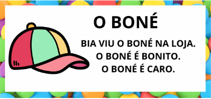 Leitura na Alfabetização: 42 Textos Pequenos para Usar com a Turma 12 Textos pequenos com sílabas simples para leitura na alfabetização - Titulo Texto Bone
