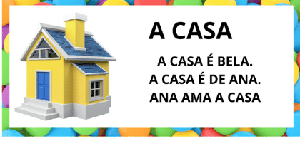 Leitura na Alfabetização: 42 Textos Pequenos para Usar com a Turma 43 Textos pequenos com sílabas simples para leitura na alfabetização - Titulo Texto Casa