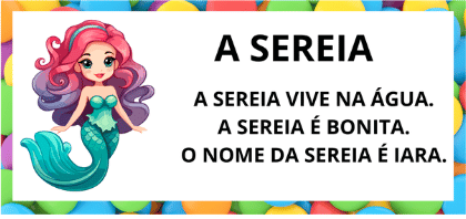 Leitura na Alfabetização: 42 Textos Pequenos para Usar com a Turma 16 Textos pequenos com sílabas simples para leitura na alfabetização - Titulo Texto Sereia