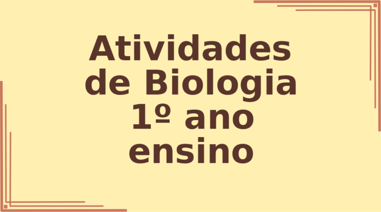 Atividades de Biologia 1º ano ensino médio citologia capa