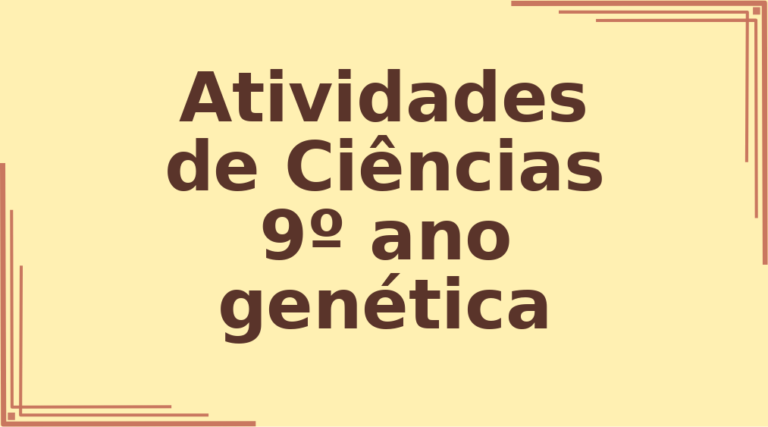 Atividades de Ciências 9º ano genética capa