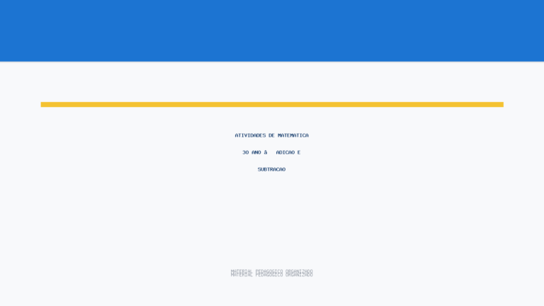 Atividades de Matemática 3º ano – adição e subtração capa