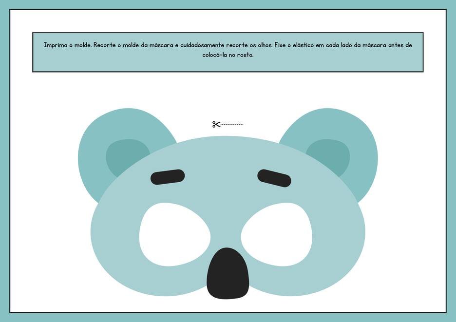 Máscara de carnaval infantil para imprimir